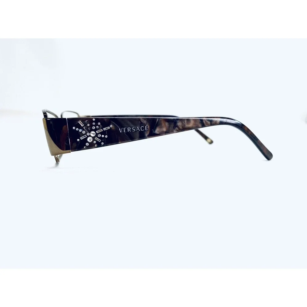 Versace Copper Gold Rectangular Crystal Stud Glasses MOD 1135 1061 51 16 135